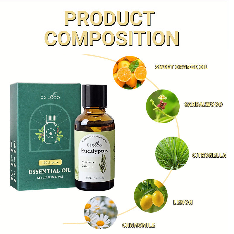 Eucalyptus Essential Oil 30ml Car Hotel Indoor Diffuser Special Flameless Aromatherapy Massage Skincare Plant Oil